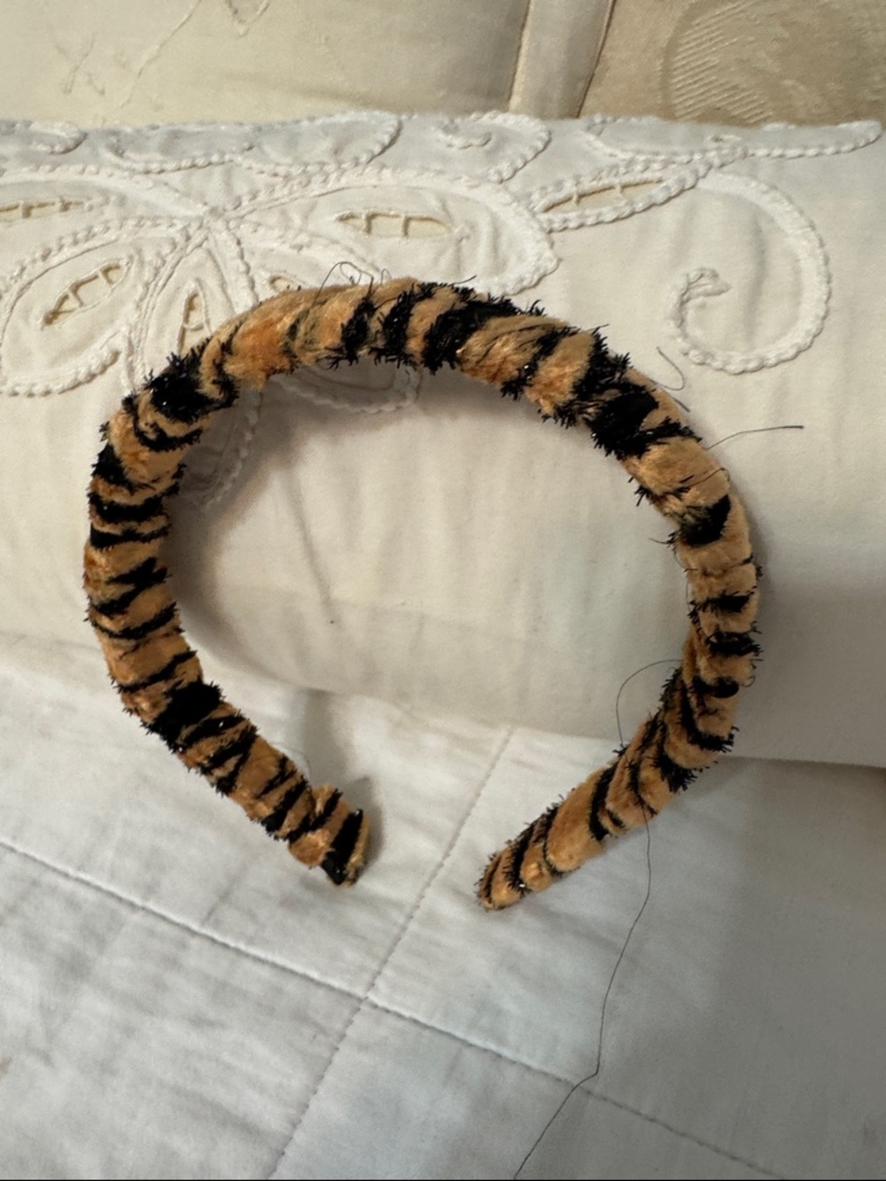 Faux Fur Tiger Stripe Headband - Brown & Black